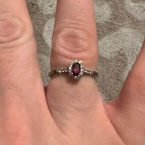 Sterling silver ruby ring size 7 or 8